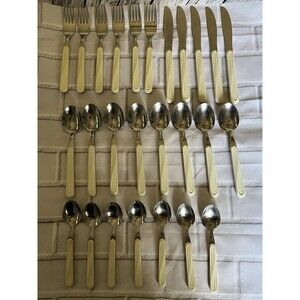 Reed & Barton Paul Bocuse Flatware Forks Spoons Knives White Set of 26